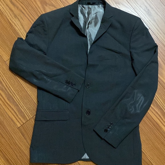 H&M men’s wool gray two button front jacket / blazer full lined  6 pockets 38R - Picture 13 of 15
